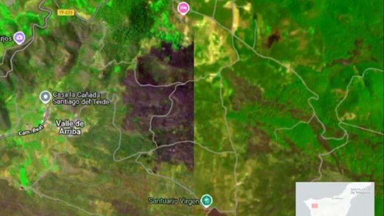 satellite images tenerife wildfire canary islands file