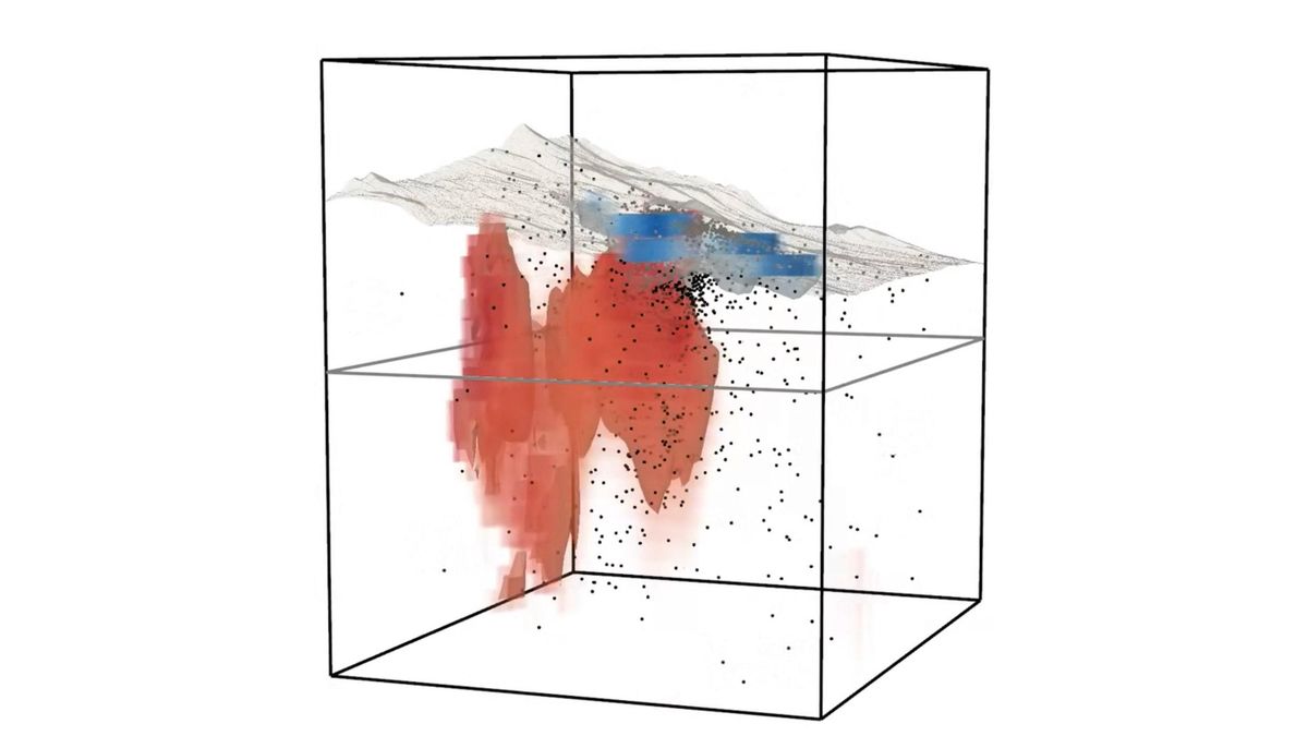 Tajogaite volcano internal structure