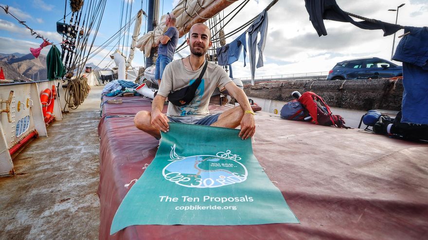 climate activist bike journey tenerife cop30 file